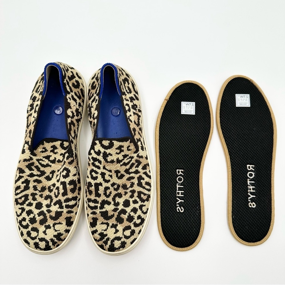 Rothy's The Original Slip On Sneaker Desert Cat Leopard Print Shoes - Picture 10 of 12